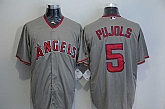 Los Angeles Angels Of Anaheim #5 Albert Pujols Gray New Cool Base Stitched Baseball Jersey,baseball caps,new era cap wholesale,wholesale hats